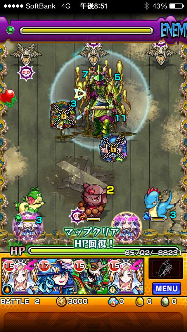 モンスト攻略ムラマサ降臨に挑戦_バトル2_1_降臨編成攻略