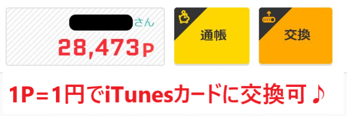 モッピーでポイントが貯まった状態