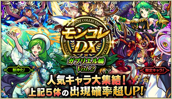 モンコレDXガブリエル編のガチャバナー2日目